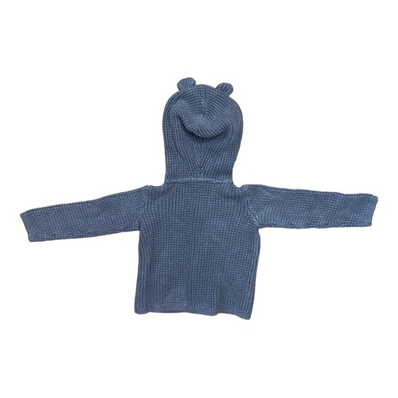 Carter Baby Grey Long Sleeve Hooded Knit Sweater Size 12 Months - Picture 3 of 10